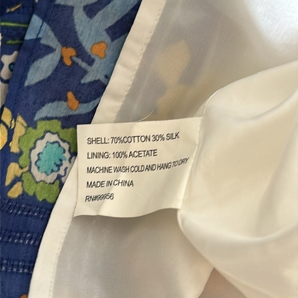 Shoshanna Blue Floral Print Strapless Mini Dress Sz 8 Cottagecore Shabby Chic - Picture 10 of 10